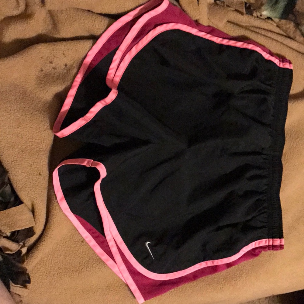 Black and pink Nike shorts